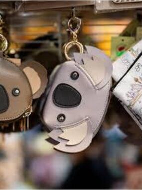 Kids Koala Coin Purse Keychain - Lilac Faux-Leather